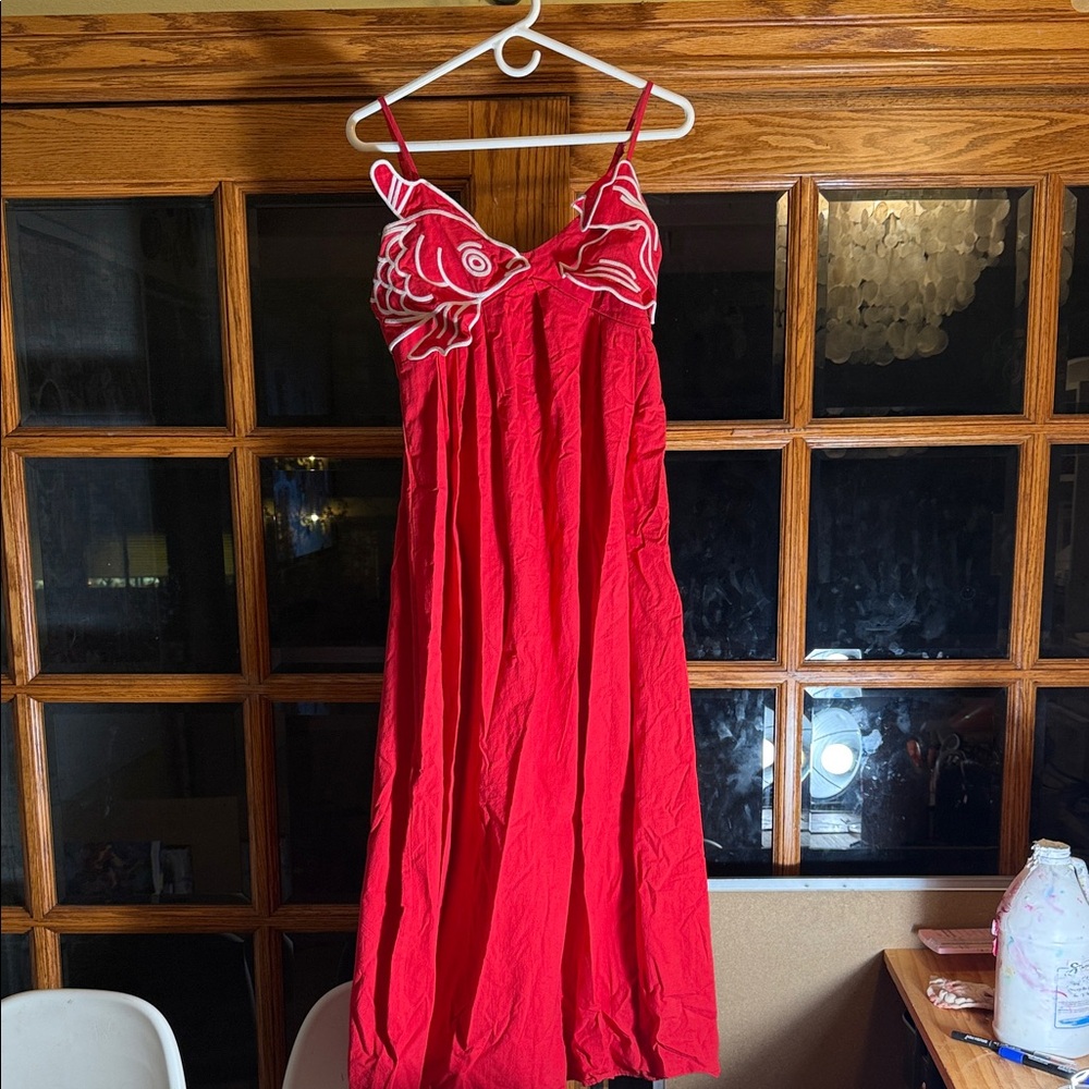 Farm Rio Maxi Dress  with White Fish Design